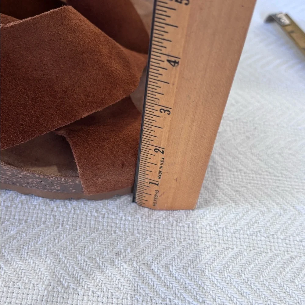 💚Women's Tan Suede Slide Sandals